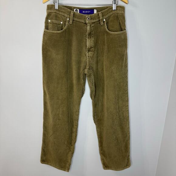 VTG Levi’s SilverTab Baggy Corduroy Jeans Green 32x30 Purple Label Skater USA - Picture 1 of 13
